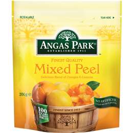 Angas Park Fruit Mixed Peel Oranges & Lemons 200g
