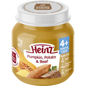 Heinz Strained Food 4 Months Pumpkin Potato & Beef 110g