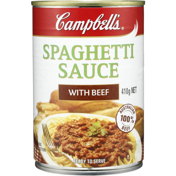 Campbells Pasta Sauce Beef Spaghetti 410g