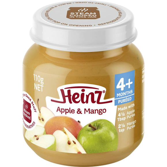 Heinz Strained Food 4 Months Apple & Mango 100% Fruit 110g