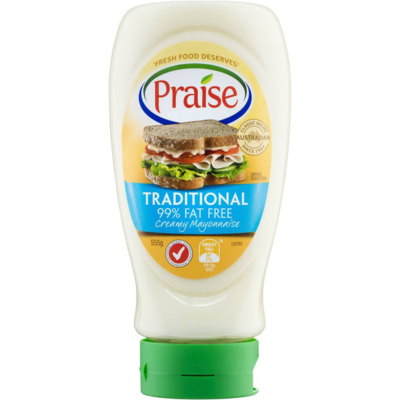 Praise 99% Fat Free Squeeze Mayonnaise 555g