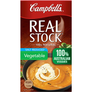 Campbells Real Vegetable Liquid Stock Salt Reduced 1l