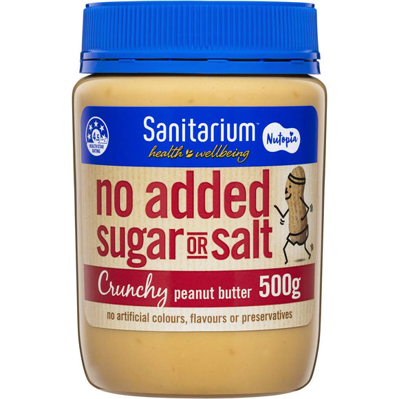 Sanitarium Crunchy Peanut Butter No Added Sugar Or Salt 500g