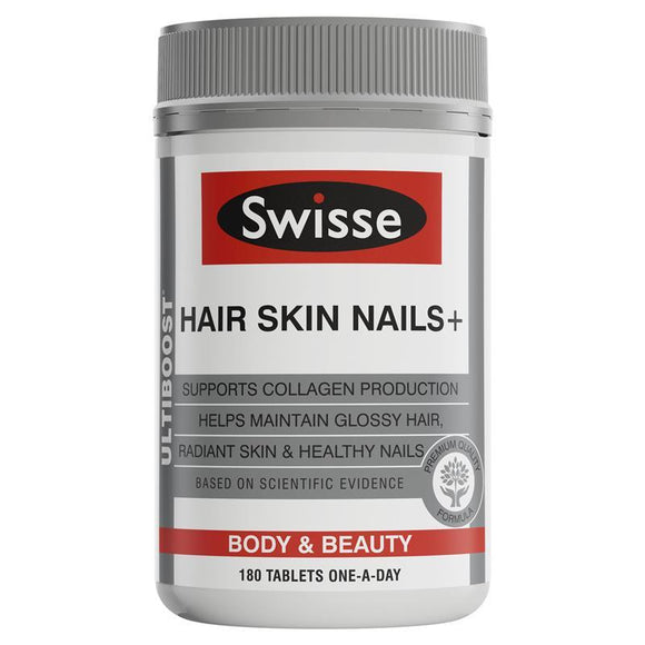 Swisse Ultiboost Hair Skin Nails+ 180 Tablets Exclusive Size