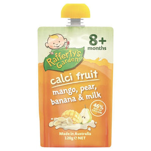 Raffertys Garden 8+ Months Calci-Fruit Mango Pear Banana and Milk 120g
