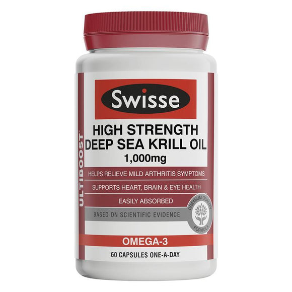 Swisse Ultiboost High Strength Deep Sea Krill Oil 1000mg 60 Capsules Exclusive Size