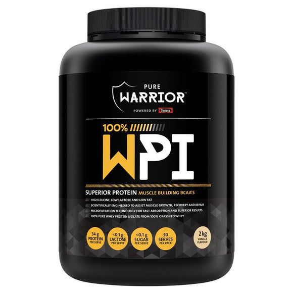 Pure Warrior Powered by Swisse™ 100% WPI Vanilla 2kg
