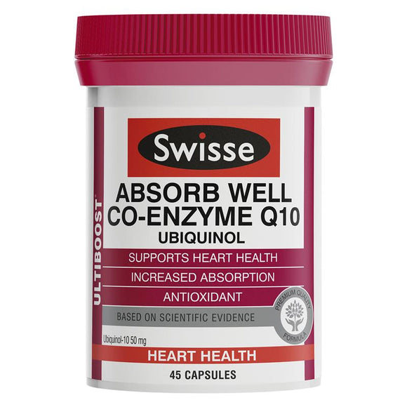 Swisse Ultiboost Absorb Well Co-Enzyme Q10 45 Capsules