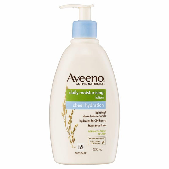 Aveeno Active Naturals Daily Moisturising Sheer Hydration Frangrance Free Lotion 350mL