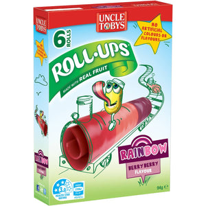 Uncle Tobys Roll-ups Rainbow Berry 6 pack