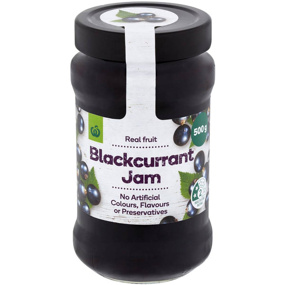 Woolworths Blackcurrant Jam 500g