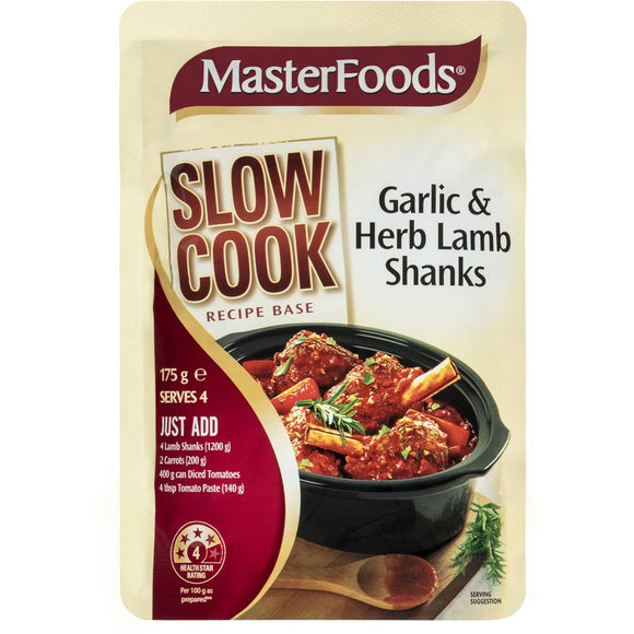 Masterfoods Slow Cooker Garlic & Herb Lamb Shanks 175g