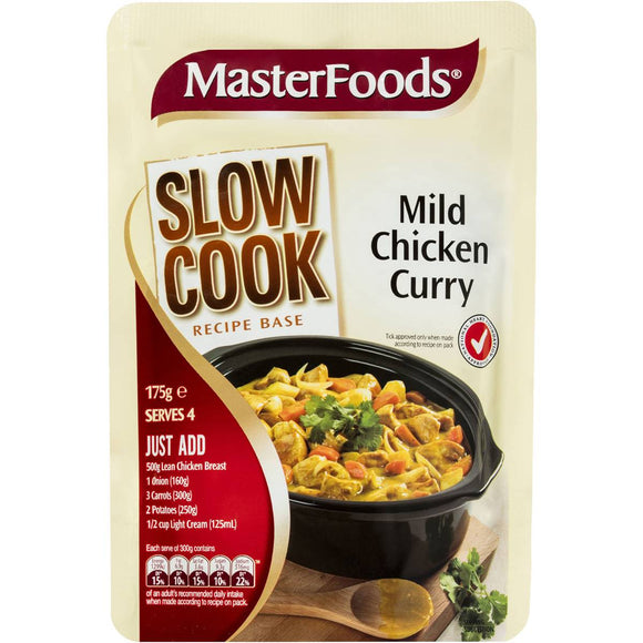 Masterfoods Mild Chicken Curry Slow Cook Recipe Base 175g