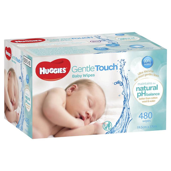 Huggies Gentle Touch Baby Wipes 480 Pack