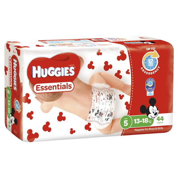 Huggies Essentials Size 5 13-18kg 44 Nappies