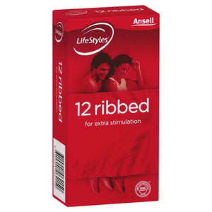 Ansell Lifestyles Condoms Ribbed 12 Pack
