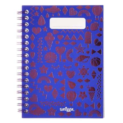 A6 Metallic Icons Lined Notebook = PURPLE