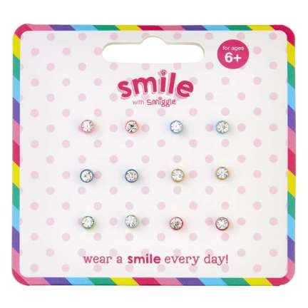Smile Diamante Earring Pack X 6 = MIX