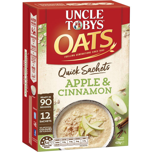 Uncle Tobys Quick Sachets Apple Cinnamon 420g