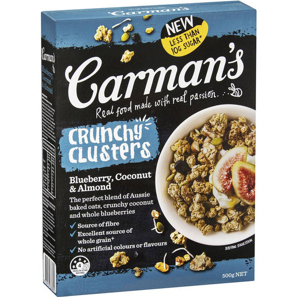 Carman's Blueberry, Coconut & Almond Crunchy Clusters 500g