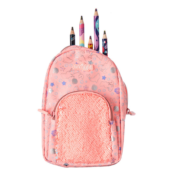 Glitz Mini Backpack Pencil Case = CORAL