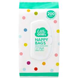 Little One's Nappy Bags Odour Neutralising 200 pack