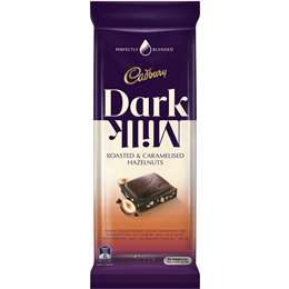 Cadbury Dark Milk Caramelised Hazelnut 160g block