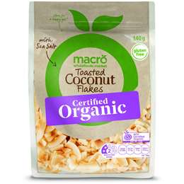 Macro Organic Toasted Coconut Flakes With Sea Salt 140g