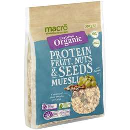 Macro Organic Protein Fruit Nut & Seed Muesli 500g