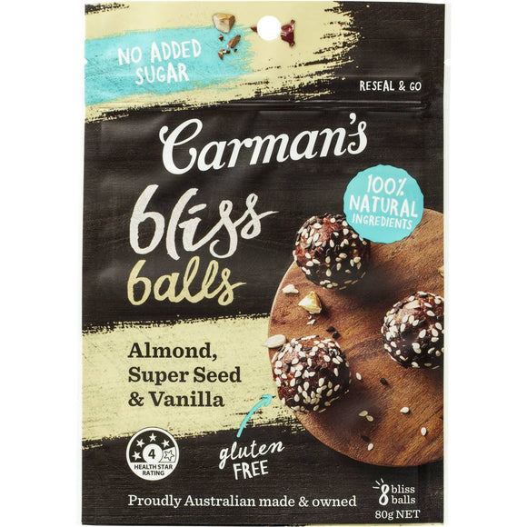 Carman's Almond Super Seed Vanilla Bliss Balls 80g