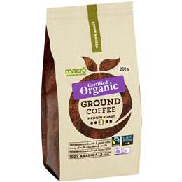 Macro Organic Fairtrade Ground Coffee Medium 200g