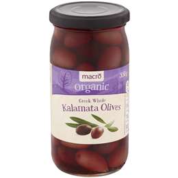 Macro Organic Olives Whole Greek Kalamata 350g