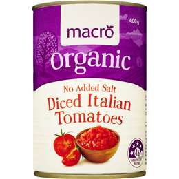 Macro Organic Tomatoes Diced No Added Salt 400g