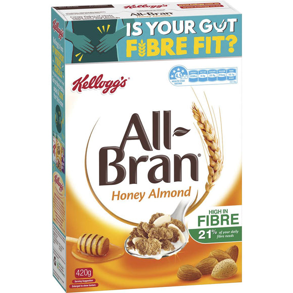 Kellogg's All Bran Honey Almond Wheat Flakes 420g