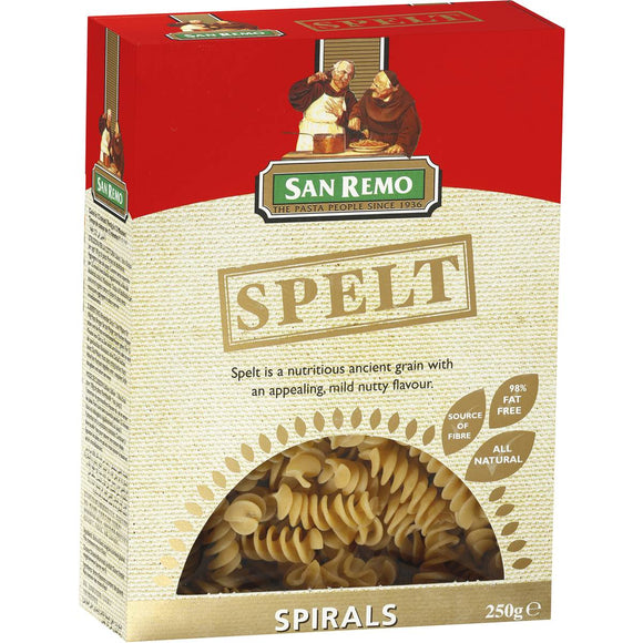 San Remo Spirals Spelt Pasta 250g