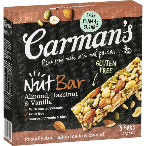 Carman's Almond, Hazelnut Vanilla Nut Bars 5 pack