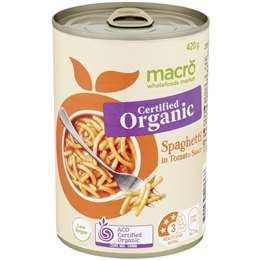 Macro Organic Spaghetti In Tomato Sauce 420g