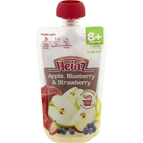 Heinz 8 Months+ Apple, Blueberry & Strawberry 120g