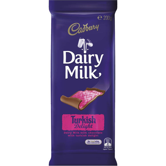 Cadbury Dairy Milk Chocolate Turkish Delight 200g block