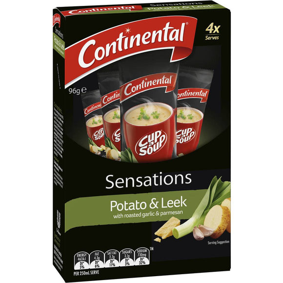 Continental Cup A Soup Potato & Leek With Garlic & Parmesan 4 Pack 96g