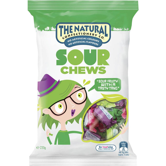 The Natural Confectionery Co Sour Chews 220g bag
