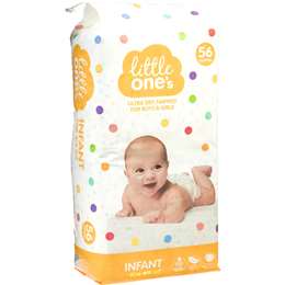 Little One's Ultra Dry Nappies Infant 4-8kg Boys & Girls 56 pack