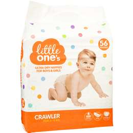 Little One's Ultra Dry Nappies Crawler 6-11kg Boys & Girls 56 pack