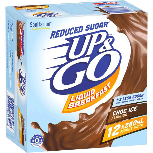 Sanitarium Up&go Liquid Breakfast Reduced Sugar Choc Ice 12 pack
