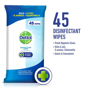 Dettol Anti-Bacterial Surface Cleaning Disinfectant Wipes Fresh 45 Pack