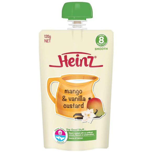 Heinz Mango Vanilla Custard Pouch 120g 8m+