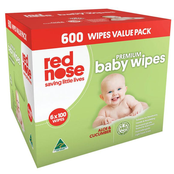 Red Nose Baby Wipes Aloe And Cucumber 6x100 Wipes