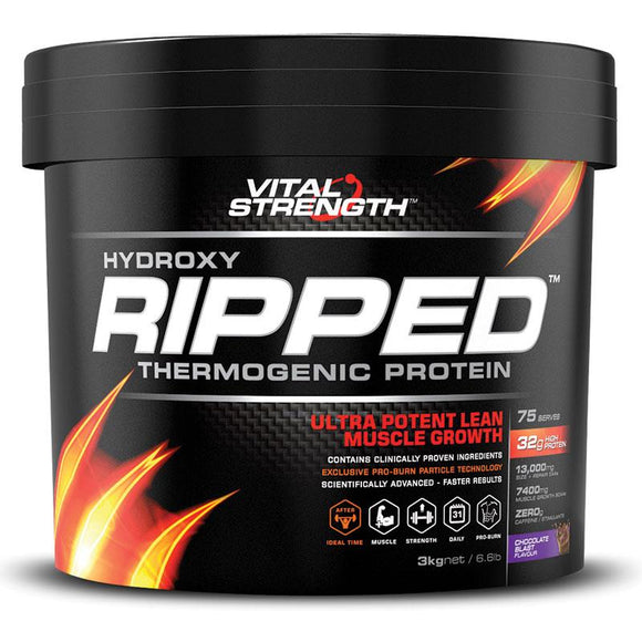 VitalStrength Hydroxy Ripped Workout Protein Powder 3Kg Chocolate