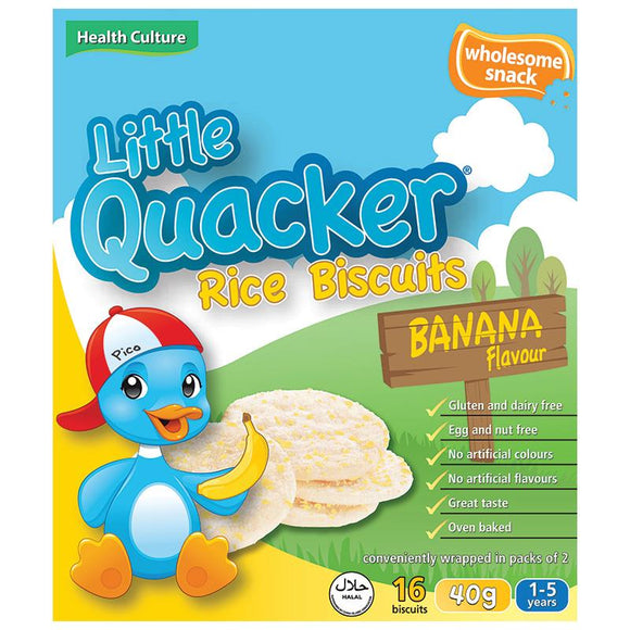 Little Quacker Rice Biscuits Banana Flavour 40g