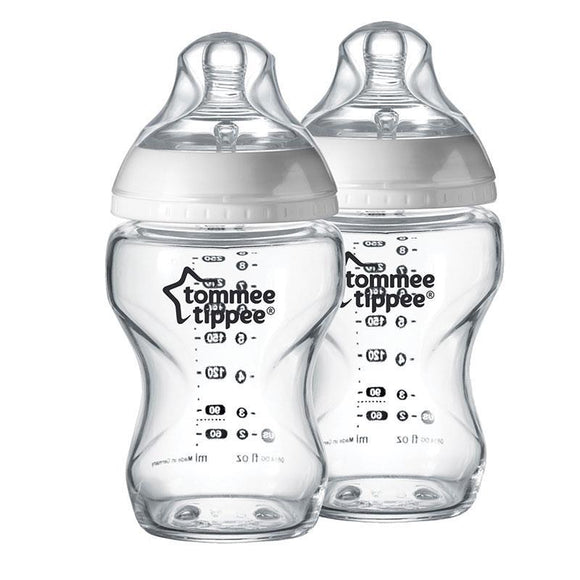 Tommee Tippee Closer to Nature Glass Bottle 250ml 2 Pack